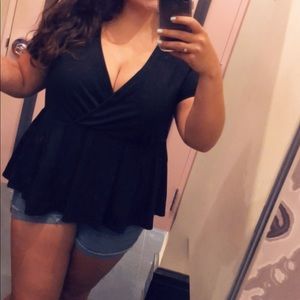Black Peplum Blouse